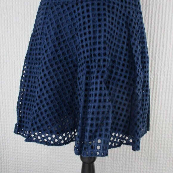 MADEWELL Navy Blue Eyelet Sleeveless Dress  10 - Picture 3 of 10